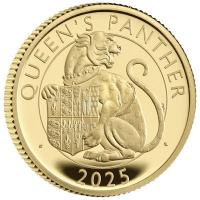 Großbritannien - 25 GBP Tudor Beasts (7.) The Queens Panther 2025 - 1/4 Oz Gold PP