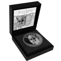 Ghana - 5 Cedis Wikinger Schädel (Viking Skull)  2025 - 1 Oz Silber Ultra High Relief