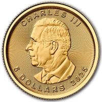 Kanada 5 CAD Maple Leaf 2025 1/10 Oz Gold Rückseite
