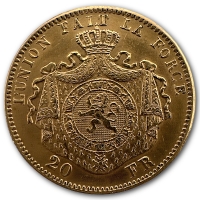 Belgien - 20 Bfrs Leopold II. - 5,81g Gold