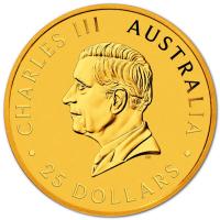Australien 25 AUD Känguru 2025 1/4 Oz Gold Rückseite