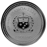 Samoa - 2 Tala Seepferdchen Seahorse 2024 - 1 Oz Silber