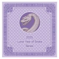 Fiji - 1 FJD Lunar Jahr des Schlangen Barren 2025 - 1 Oz Silber HighRelief Gilded