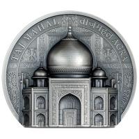 Cook Island - 10 CID Historic Monuments Taj Mahal 2025 - 2 Oz Silber Antik Finish
