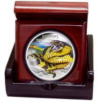 Tuvalu - 1 TVD Deadly & Dangerous  Tigerotter 2025 - 1 Oz Silber PP Color