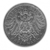 Deutsches Kaiserreich 3 Mark Luitpold Bayern 15g Silber Rückseite