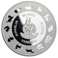 Vanuatu 20 Vatu Jahr des Pferdes 2026 1 Oz Silber PP Gilded Rückseite