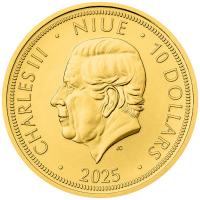Niue 10 NZD Slovakia Eagle 2025 1/4 Oz Gold Rückseite