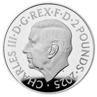 Großbritannien - 4 GBP Tudor Beasts (8.) The Greyhound of Richmond 2025 - 2*1 Oz Silber Proof & Reverse Frosted Proof