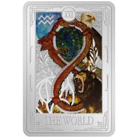 Niue - 2 NZD Tarotkarten (22.) Die Welt (The World) 2025 - 1 Oz Silber