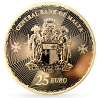 Malta 25 EURO Malteserkreuz 2025 1/4 Oz Gold Rückseite