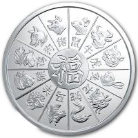 USA GSM Lunar Jahr der Schlange 2025 2 Oz Silber Rückseite