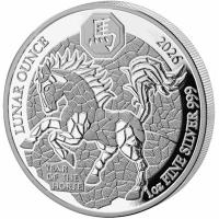 Ruanda - 50 RWF Lunar Serie Pferd 2026 - 1 Oz Silber PP
