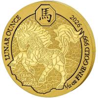 Ruanda 100 RWF Lunar Serie Pferd 2026 1/12 Oz Gold