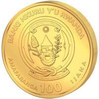 Ruanda 100 RWF Lunar Serie Pferd 2026 1/12 Oz Gold Rückseite