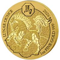 Ruanda 100 RWF Lunar Serie Pferd 2026 1 Oz Gold