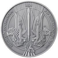 Kamerun 2000 Francs Wächter der Freiheit: Luftwaffe (Air Force) 2025 2 Oz Silber Antik Finish  Rückseite