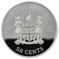 Fiji 0,5 FJD Dogs 2023 1 Oz Silber Rückseite