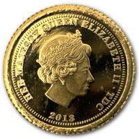 St. Helena 1/2 Crown Georg V. 2013 0,5g Gold PP Rückseite