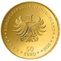 Deutschland 50 Euro Deutsches Handwerk: Gesundheit 2025 1/4 Oz Gold Rückseite