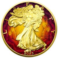 USA - 1 USD American Silver Eagle: Diwali 2025 - 1 Oz Silber Color Gilded