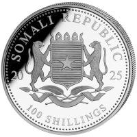 Somalia African Wildlife Elefant 2025 1 Oz Silber Privy ANA Oklahoma City Rückseite