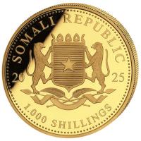 Somalia - 1000 Shillings Elefant 2025 - 1 Oz Gold Privy ANA Oklahoma City (RAR nur 100!!!)
