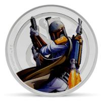 Neuseeland Star Wars(TM): Han Solo(TM) VS Boba Fett(TM) Medaillon 1 Oz Silber PP Color Rückseite