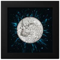 Cook Island - 20 CID Silver Burst: Nashorn (Rhino) 2025 - 3 Oz Silber PP Ultra High Relief