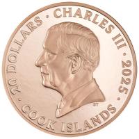 Cook Island 20 CID Dünenlandschaft (Dunescape) 3 Oz Silber PP Gilded Rückseite