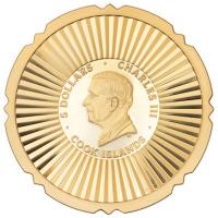 Cook Island 5 CID Immergrüner Klee (Clover) 2025 1 Oz Silber PP Gilded Rückseite