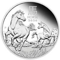 Australien - 1 AUD Lunar III Pferd 2026 - 1 Oz Silber PP