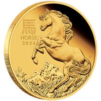 Australien - 25 AUD Lunar III Pferd 2026 - 1/4 Oz Gold PP