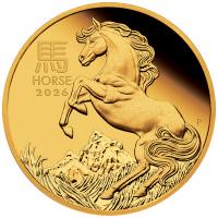 Australien - 25 AUD Lunar III Pferd 2026 - 1/4 Oz Gold PP
