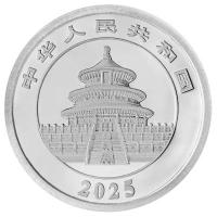 China 100 Yuan Panda 2025 3g Platin Rückseite