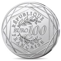 Frankreich 100 EURO 75. Jubiläum Peanuts: Snoopy 2025 Silber Rückseite