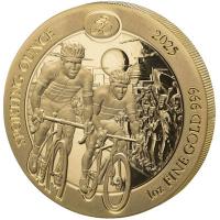 Ruanda 100 RWF Sporting Ounce(R): Cycling 2025 1 Oz Gold