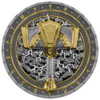 Germania Mint 10 Mark Artefacts: Mjölnir 2025 2 Oz Silber Ultra High Relief Gilded