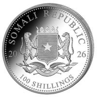Somalia African Wildlife Elefant 2026 1 Oz Silber Rückseite