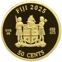 Fiji 0,50 FJD Cats 2025 1/10 Oz Gold Rückseite