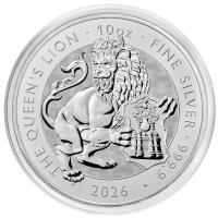 Großbritannien - 10 GBP Tudor Beasts (8.) Queen`s Lion 2026 - 10 Oz Silber
