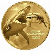 Kongo - 100 Francs Prähistorisches Leben II. Megalodon (5.) - 0,5g Gold PP