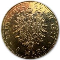 Deutsches Kaiserreich 5 Mark Wilhelm Preussen 1,79g Gold Rückseite