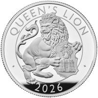 Großbritannien - 5 GBP Tudor Beasts (8.) The Queen`s Lion 2026 - 2 Oz Silber PP