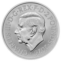 Großbritannien - 4 GBP Tudor Beasts (8.) The Queen`s Lion 2026 - 2*1 Oz Silber Proof & Reverse Frosted Proof