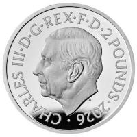 Großbritannien - 4 GBP Tudor Beasts (8.) The Queen`s Lion 2026 - 2*1 Oz Silber Proof & Reverse Frosted Proof