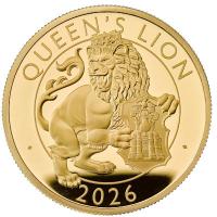 Großbritannien - 100 GBP Tudor Beasts (8.) The Queen`s Lion 2026 - 1 Oz Gold PP