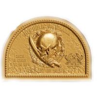 Ghana 5 Cedis Der Tod und das Mädchen von Marianne Stokes 1 Oz Silber Gilded Color Rückseite