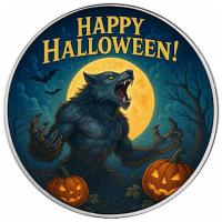 USA - 1 USD American Silver Eagle: Halloween: Werwolf im Vollmond 2025 - 1 Oz Silber Color