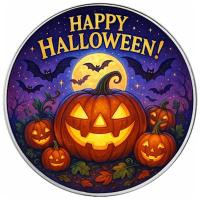 USA 1 USD American Silver Eagle: Halloween: Jack O Laternen Kürbis 2025 1 Oz Silber Color